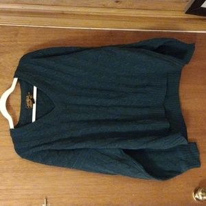 Vintage Men's XL Eddie Bauer Green Lambswool Knit Sweater